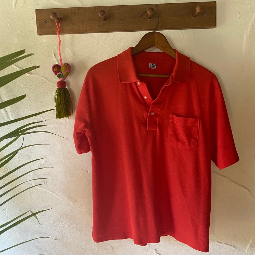 Vintage Red Polo with pocket